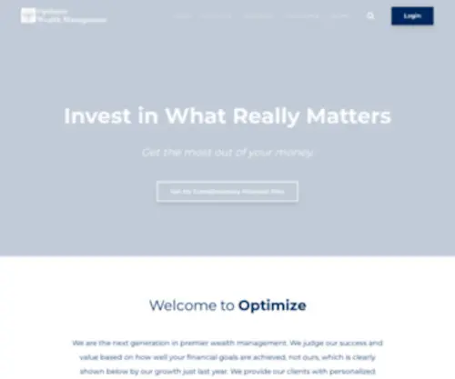 Optimizewealthmanagement.com(Set your goals) Screenshot