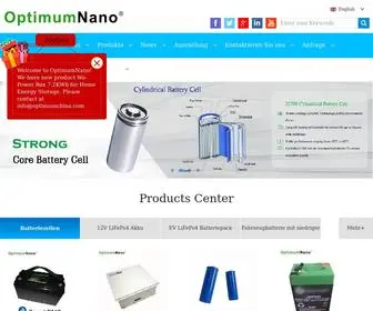 Optimumnanorechargeableliionbatteries.com(Lifepo4 12V) Screenshot