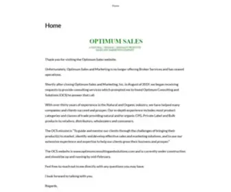 Optimumsales.net(Specialty Products Sales and Marketing Company) Screenshot