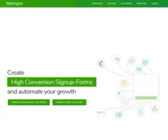 Optingun.com(Fastest Lead Capture Software for Websites) Screenshot