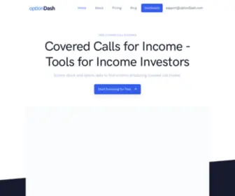 Optiondash.com(Covered Call Option Screener) Screenshot