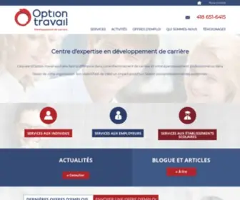 Optiontravail.com(Option-travail Accueil) Screenshot