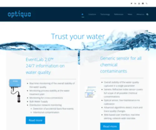 Optiqua.com(Optiqua is a biotechnology company) Screenshot