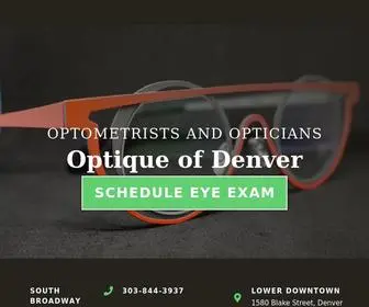 Optiqueofdenver.com(Best rating on Yelp for categories (Optometrist and Eyewear)) Screenshot