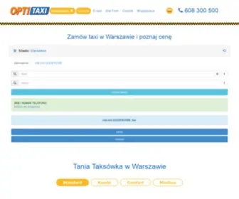Optitaxi.pl(Całodobowe usługi taksówkarskie na terenie Warszawy) Screenshot