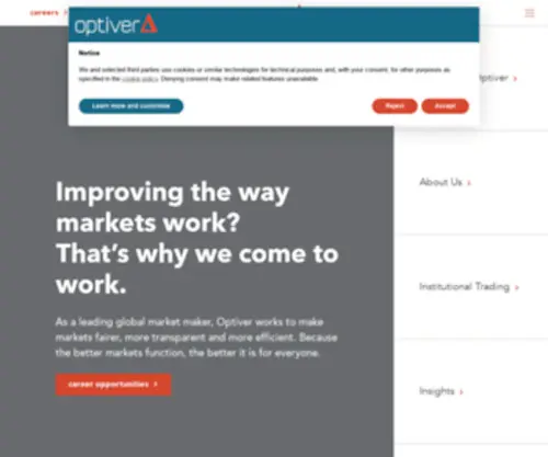 Optiver.com.au(Leading Global Market Maker) Screenshot