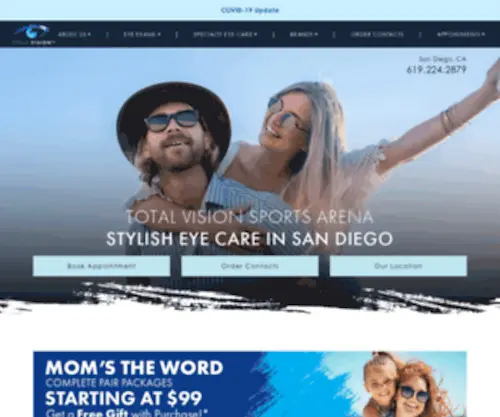 Optom.com(Trusted Eye Doctors in San Diego) Screenshot