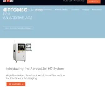 Optomec.com(3D PRINTING SOLUTIONS FOR AN ADDITIVE MANUFACTURING WORLD) Screenshot
