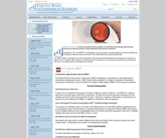 Optometry.org(NBEO National Board of Examiners in Optometry) Screenshot