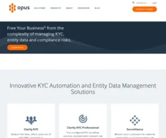 Opus.com(KYC Compliance and Entity Data Solutions) Screenshot