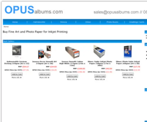 Opusalbums.com(Photo paper and cards) Screenshot