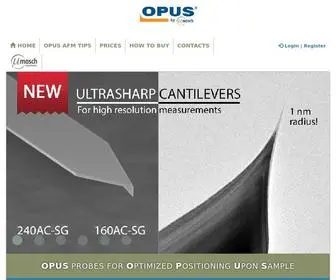 Opustips.com(Visible AFM Tips for Exact Positioning) Screenshot