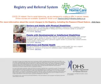 OR-HCC.org(OHCC Registry and Referral Service) Screenshot