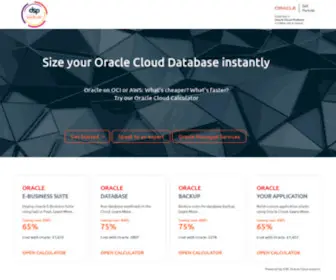 Oracle-Cloud-Calculator.com(Size your Oracle Cloud Database instantly. Oracle on OCI or AWS) Screenshot