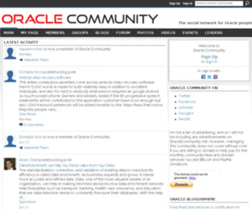Oraclecommunity.net(Oracle Community) Screenshot