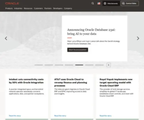Oracle.com(Cloud Applications and Cloud Platform) Screenshot