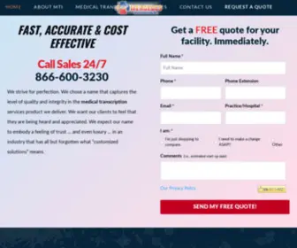 Oracleti.com(Medical transcription services) Screenshot