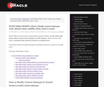 Oracletutorial.net(ALTER TABLE MODIFY column) Screenshot