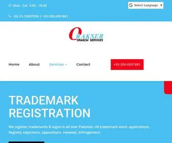 Orakser.com(Brand & Trademark Registration Pakistan) Screenshot