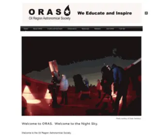 Oras.org(Oil Region Astronomical Society) Screenshot