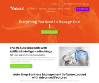 Orbisx.ca(OrbisX #1 CRM for Detailers) Screenshot