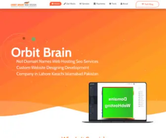 Orbitbrain.com(Domain Names Web Hosting Designing Development) Screenshot
