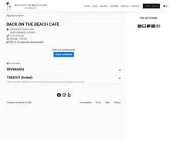 Orderbackonthebeachcafe.com(SANTA MONICA) Screenshot