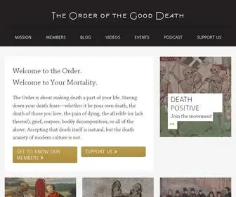 Orderofthegooddeath.com(The Order of the Good Death) Screenshot