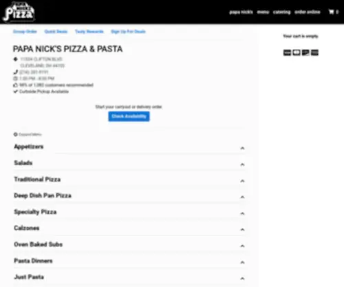 Orderpapanicks.com(CLEVELAND, OHMenu & Order Online)) Screenshot