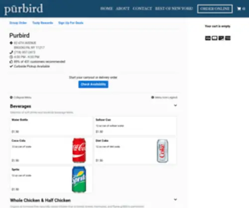 Orderpurbird.com(BROOKLYN, NYMenu & Order Online)) Screenshot