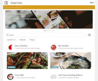 Ordertogo.com(Order, pay on the go, get notified when it's ready) Screenshot
