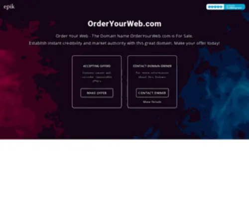 Orderyourweb.com(Domain Registration) Screenshot