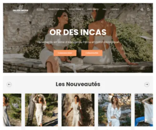 Ordesincas.com(Vêtements en Laine d'Alpaga et Coton Biologique) Screenshot