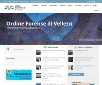 Ordineavvocativelletri.it(Sito ufficiale Ordine Forense di Velletri) Screenshot