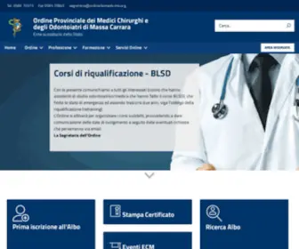 Ordinedeimedicims.org(Ordine dei Medici Chirurghi e degli Odontoiatri della provincia di Massa Carrara) Screenshot