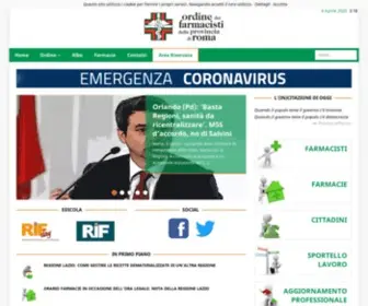 Ordinefarmacistiroma.it(Sito web ufficiale dell'Ordine dei farmacisti della provincia di Roma) Screenshot