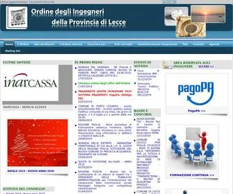 Ordineingegnerilecce.it(Ordine degli Ingegneri della provincia di Lecce) Screenshot
