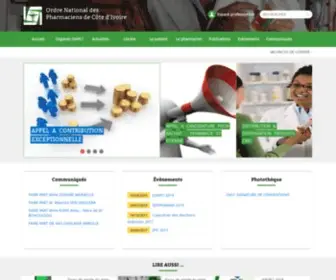 Ordrepharmacien.ci(Ordre National des Pharmaciens de Cote d'Ivoire) Screenshot