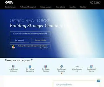 Orea.com(Ontario Real Estate Association) Screenshot