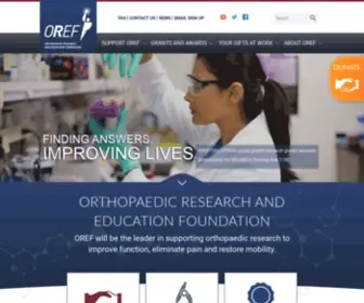 Oref.org(Orthopaedic Research and Education Foundation) Screenshot