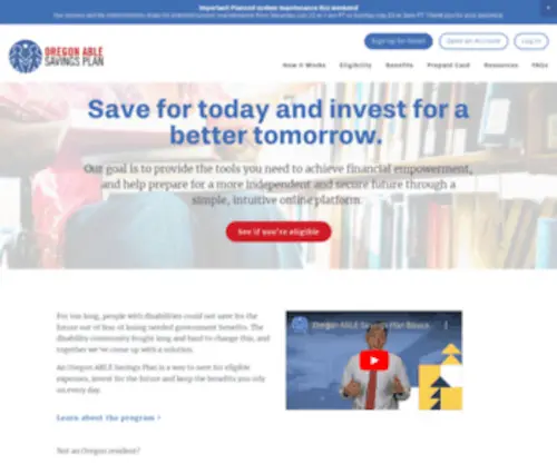 Oregonablesavings.com(Oregon ABLE Savings Plan) Screenshot