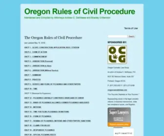 OregoncivPro.com(Oregon Rules of Civil Procedure) Screenshot