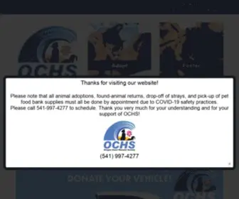 Oregoncoasthumanesociety.org(Oregon Coast Humane Society) Screenshot