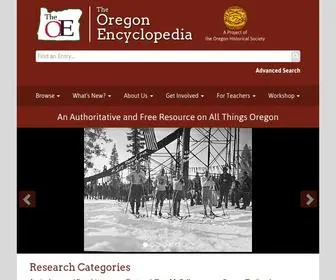 Oregonencyclopedia.org(The oregon encyclopedia of history and culture) Screenshot