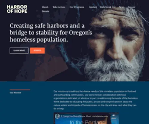 Oregonharborofhope.org(Helping the Portland Homeless Population) Screenshot