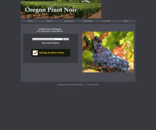 Oregonpinotnoirwine.com(Oregon Pinot noir wines and wineries) Screenshot