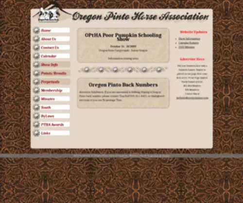 Oregonpinto.com(Oregon Pinto Horse Association Website) Screenshot