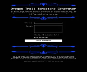 Oregontrailtombstone.com(Oregon Trail Tombstone Generator) Screenshot