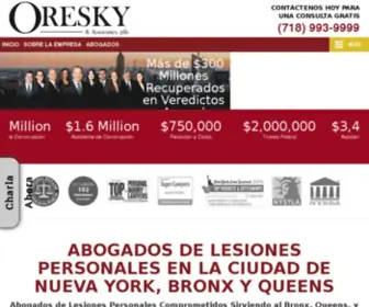 Oreskylaw.com(Personal Injury Law Firm Bronx) Screenshot