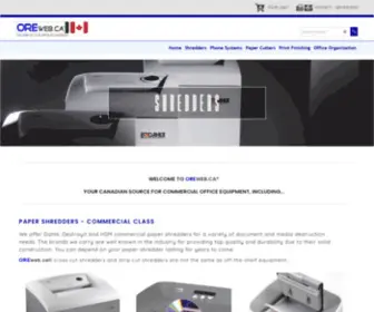 Oreweb.ca(Dahle Shredders) Screenshot